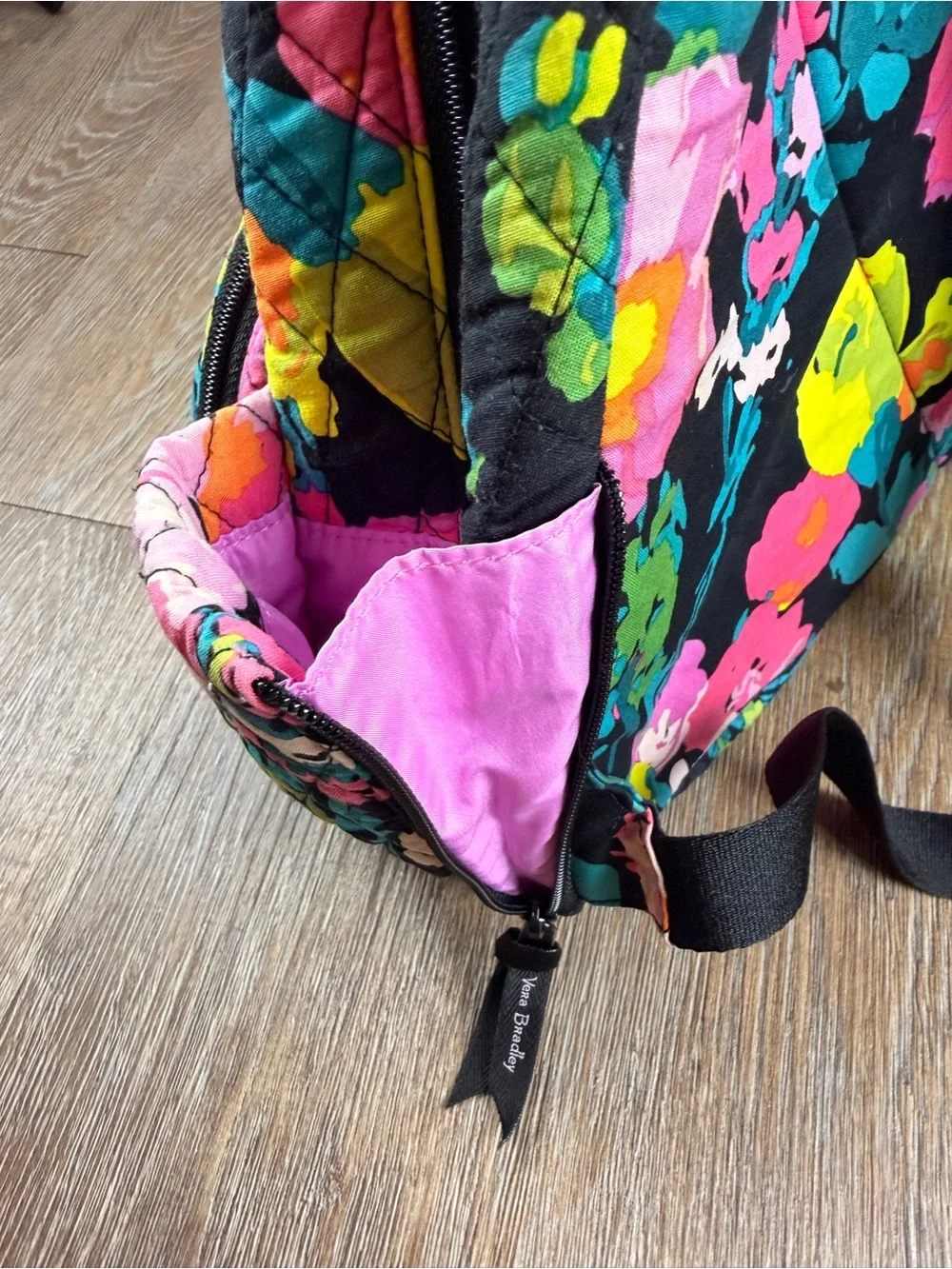 The Vera Bradley Essential Backpack in Retired Hilo Meadow Floral Quilted